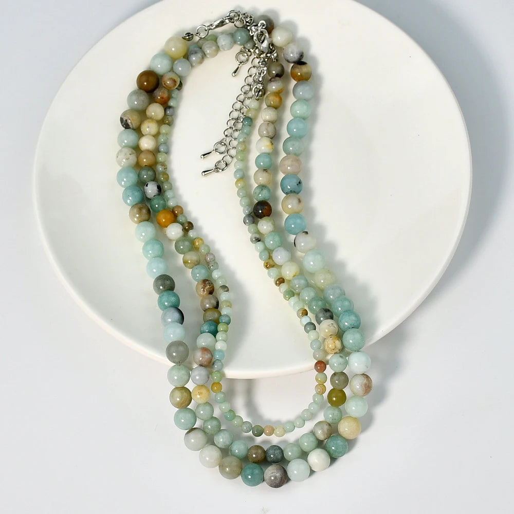 Natural Amazonite Beaded Necklaces