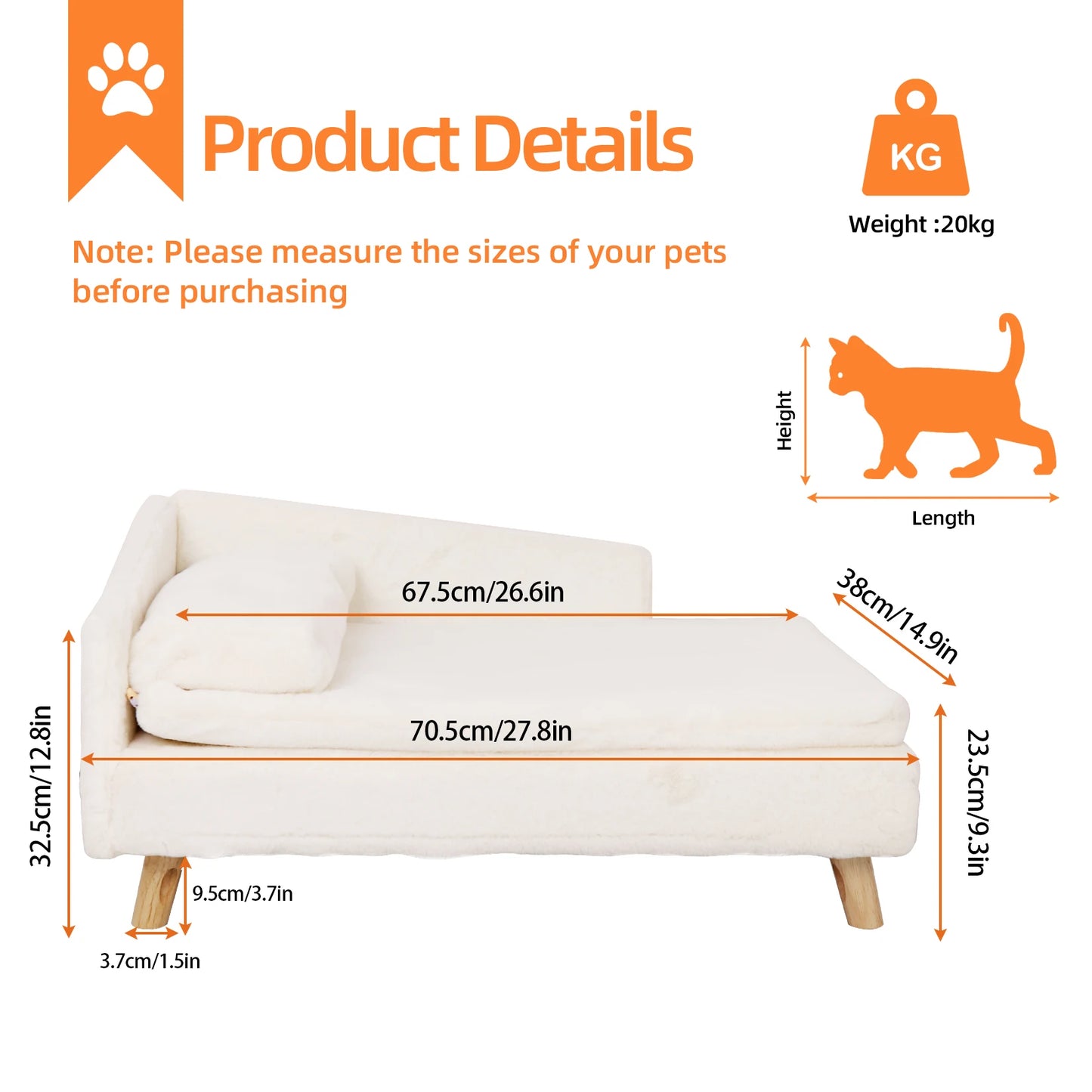 Nordic Pet Stool Bed with Cozy Waterproof Pad