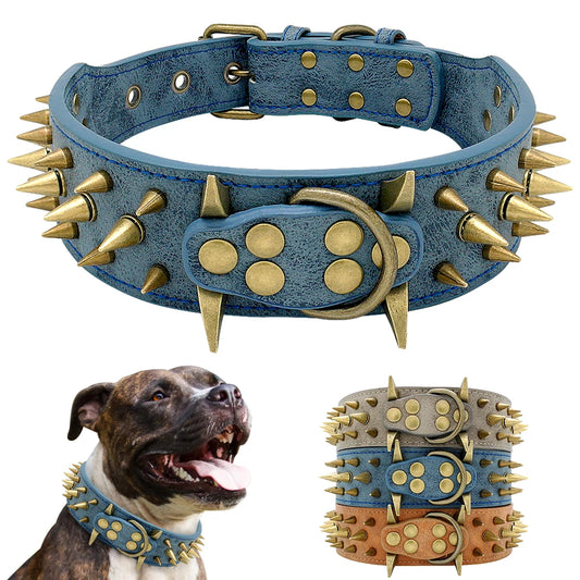 Spiked Studded Leather Collars M/L