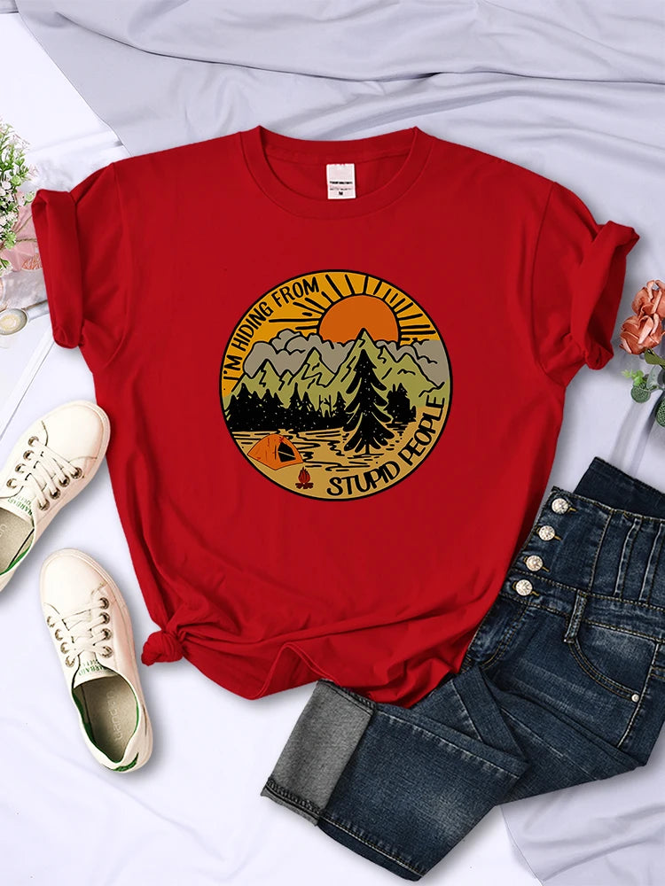 I'M Hiding From Stupid People Camping T-Shirt