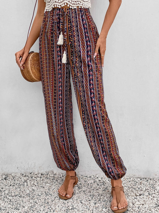 Tassel Printed High Waist Pants CMP