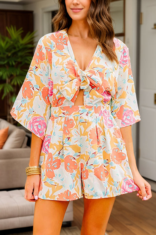 Tied Printed Half Sleeve Romper CMP