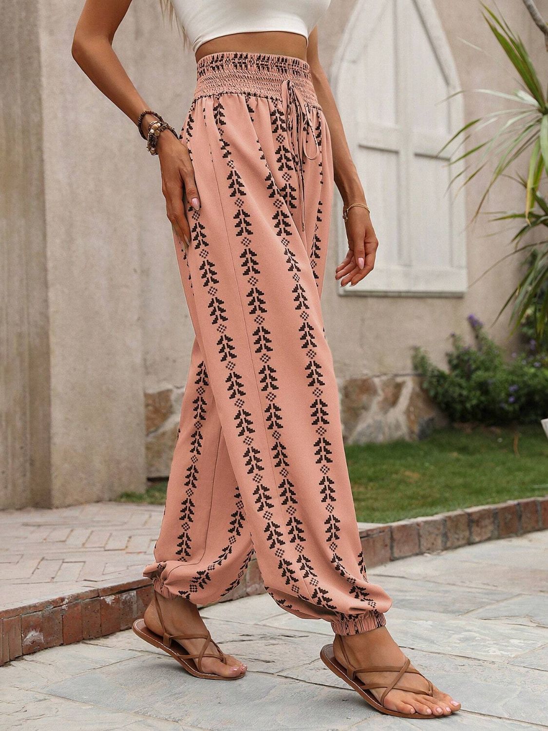 Tied Printed High Waist Pants CMP
