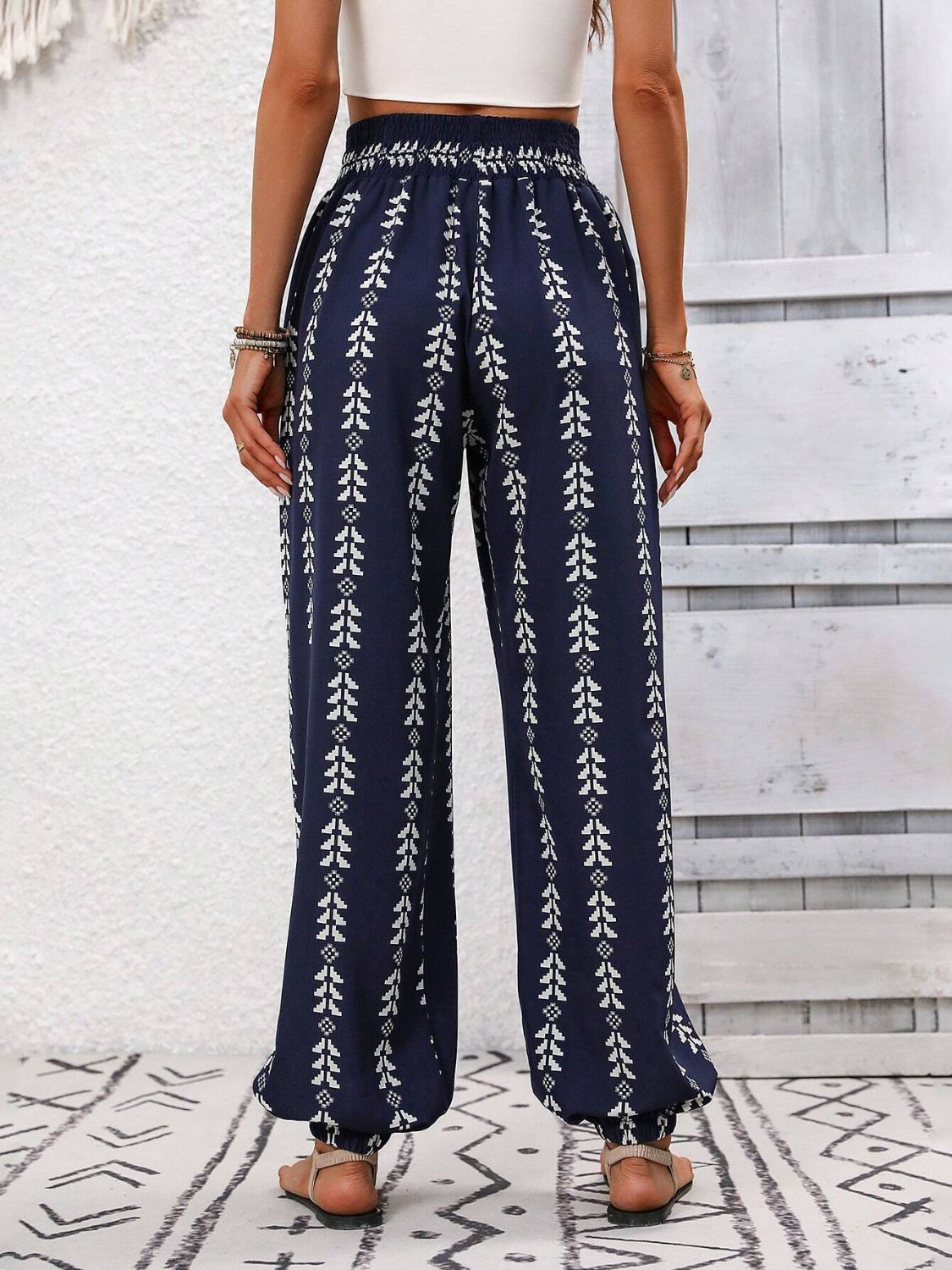 Tied Printed High Waist Pants CMP