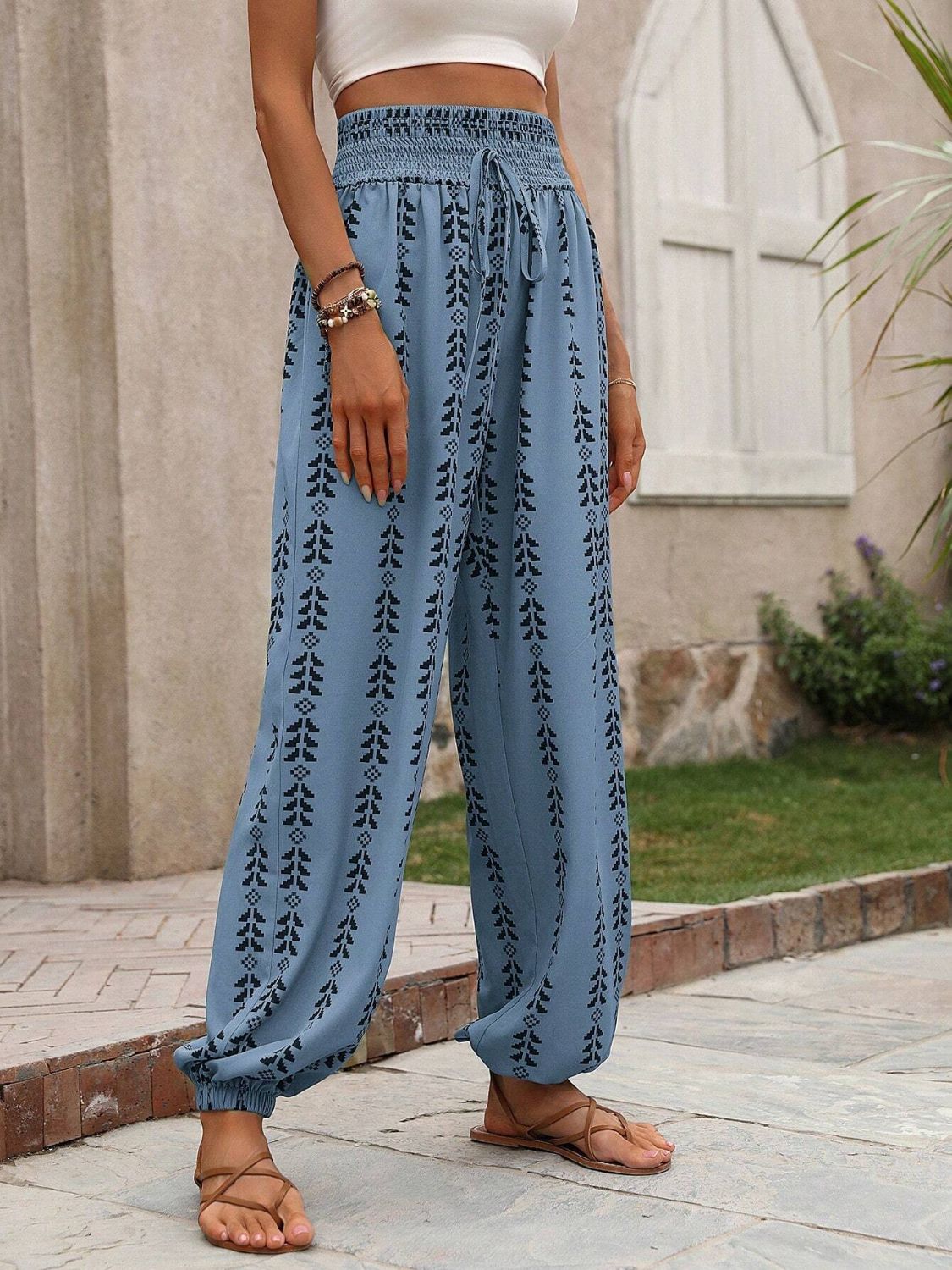 Tied Printed High Waist Pants CMP