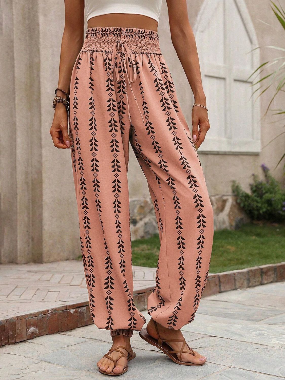 Tied Printed High Waist Pants CMP
