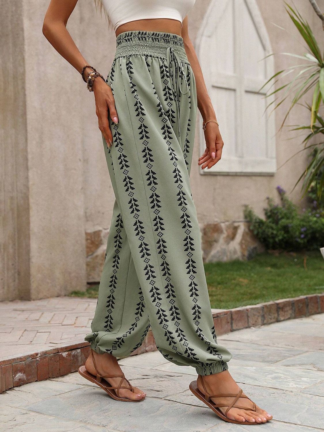 Tied Printed High Waist Pants CMP