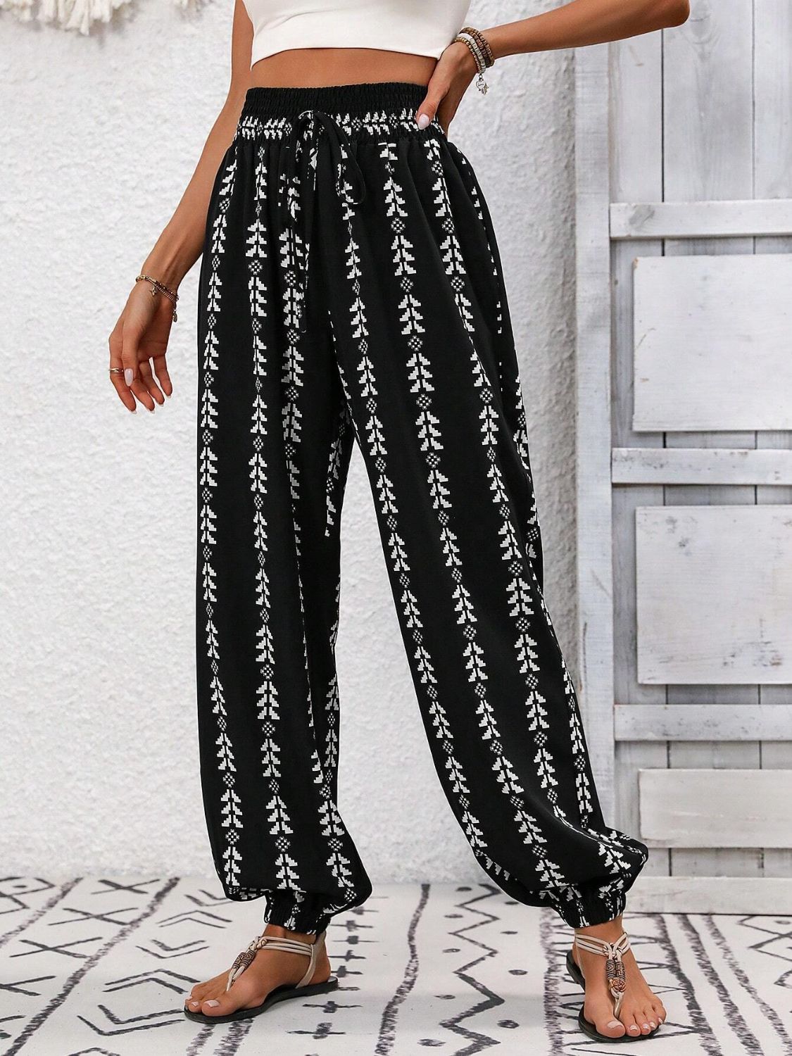 Tied Printed High Waist Pants CMP