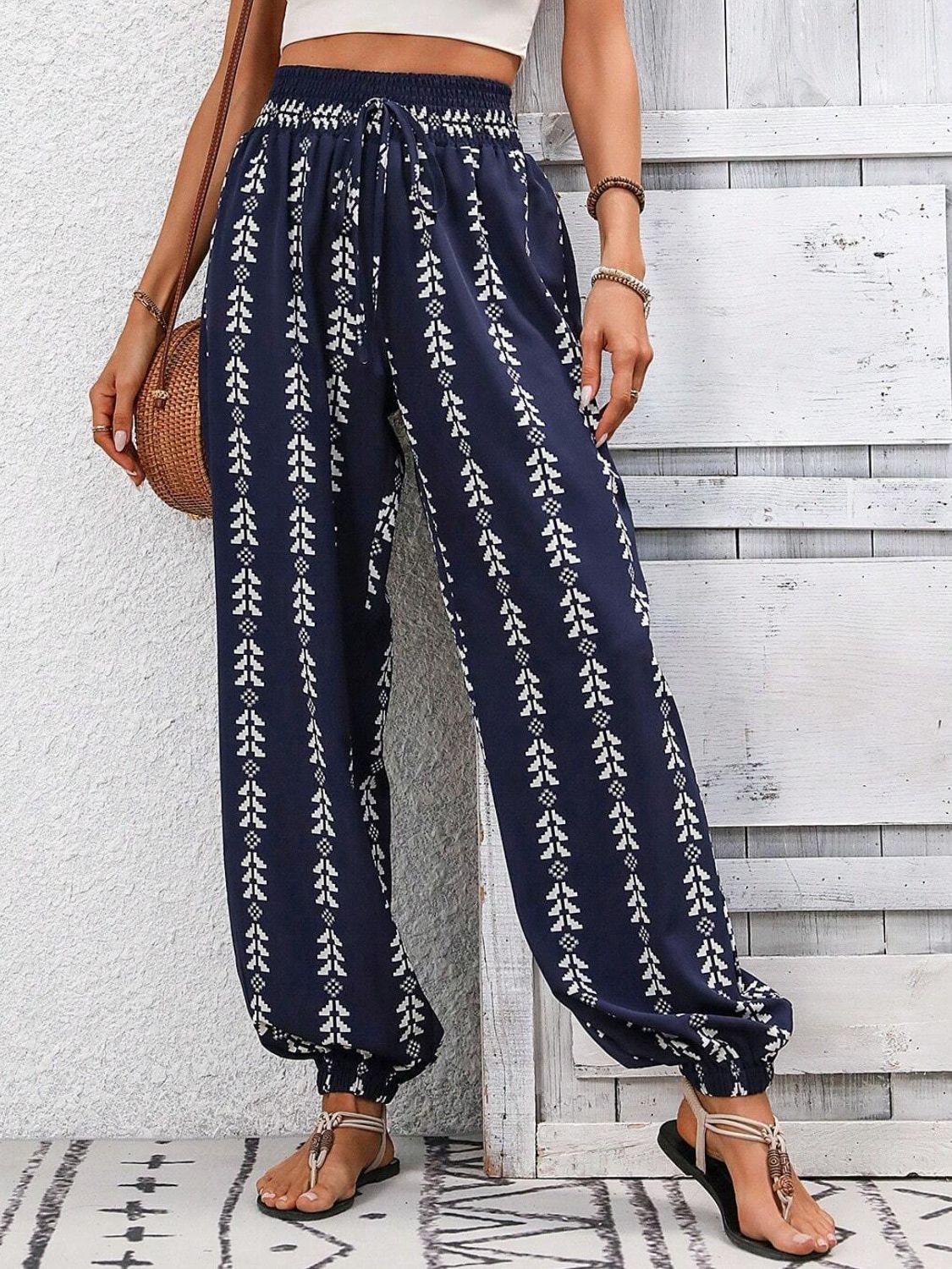 Tied Printed High Waist Pants CMP