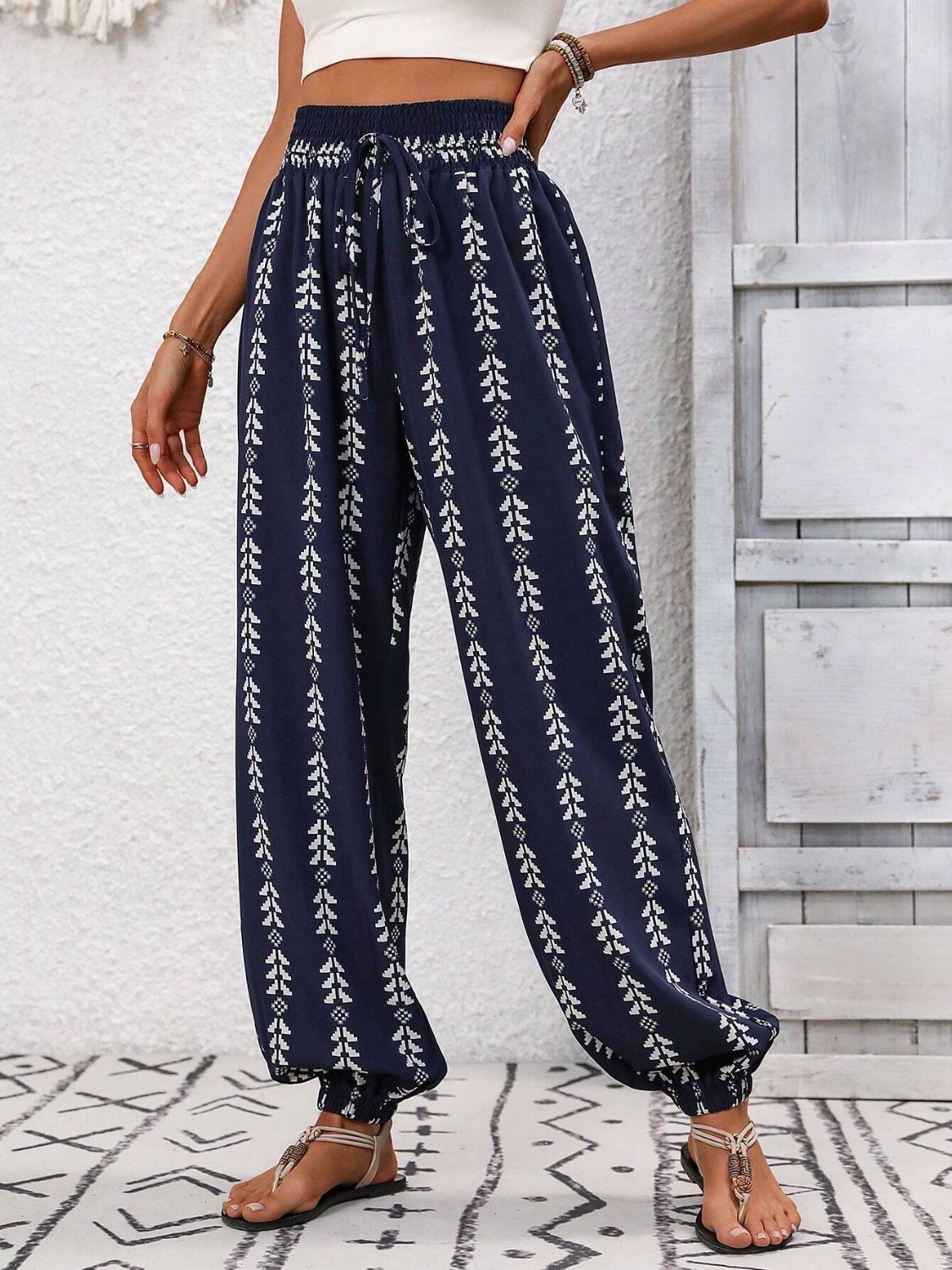 Tied Printed High Waist Pants CMP