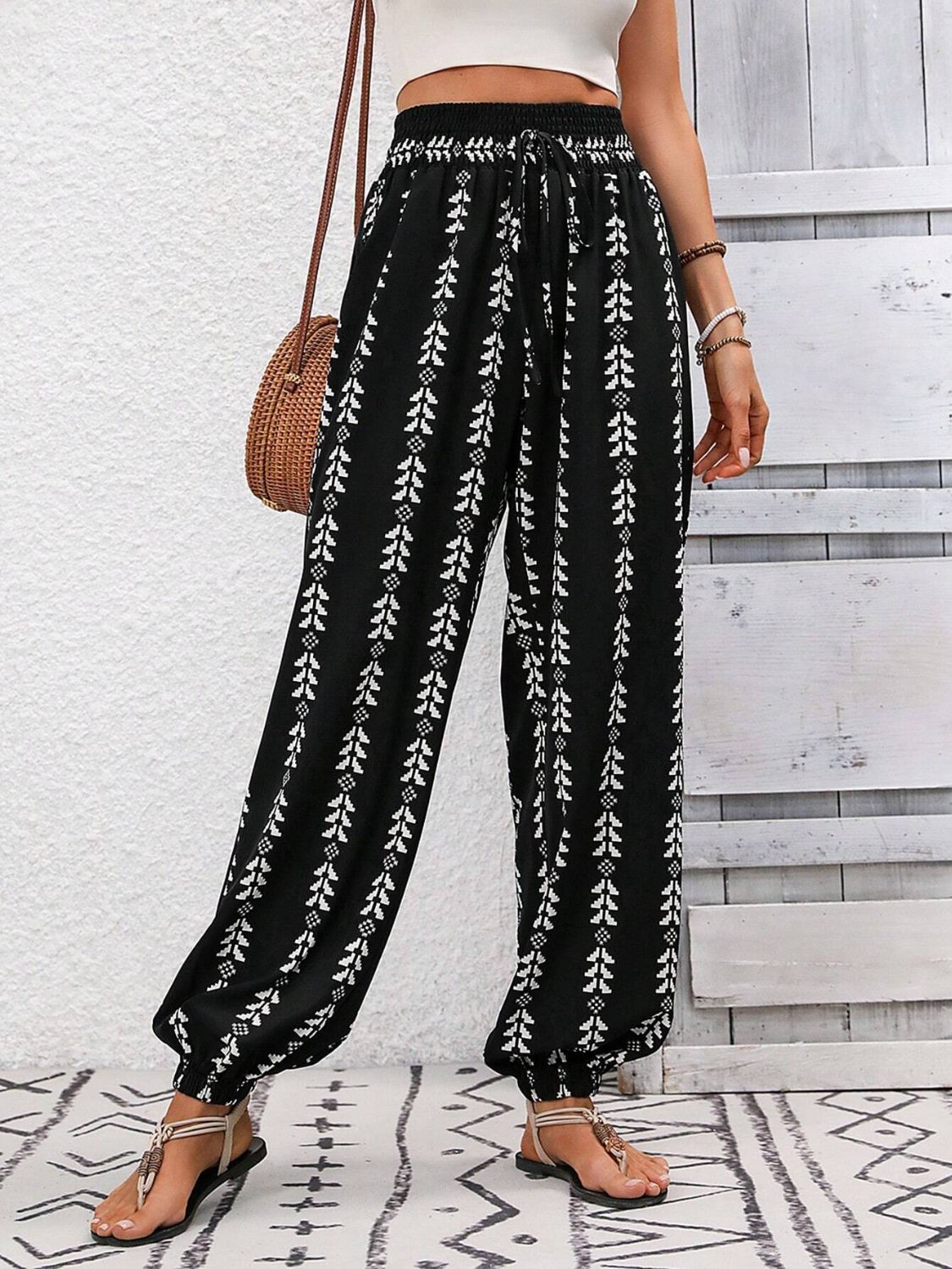 Tied Printed High Waist Pants CMP
