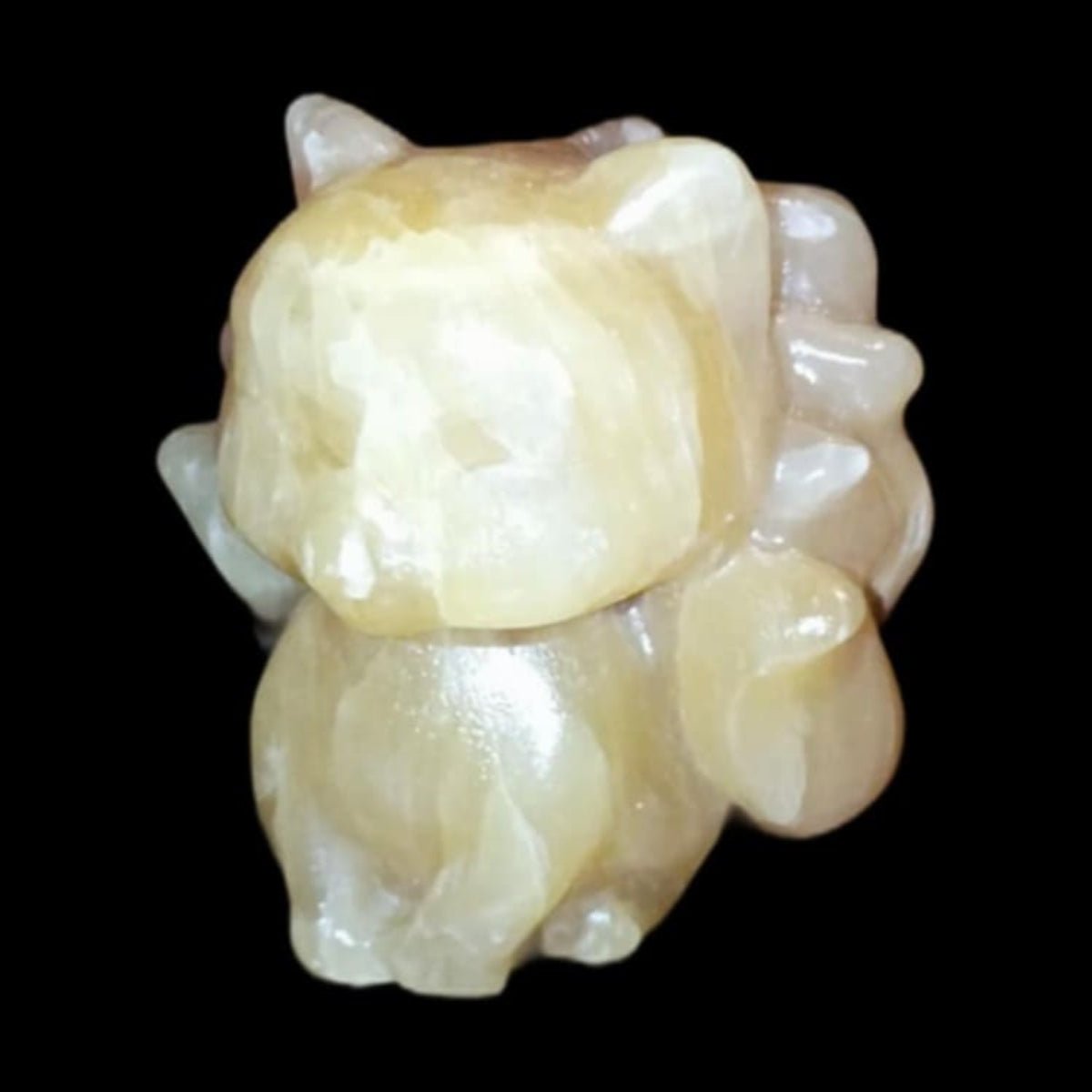 A Nine-Tailed Fox: Yellow Calcite Carving - CMP
