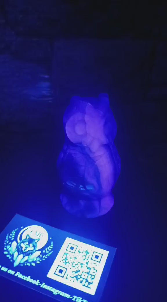Prism Oracle: Rainbow Fluorite Owl Carving